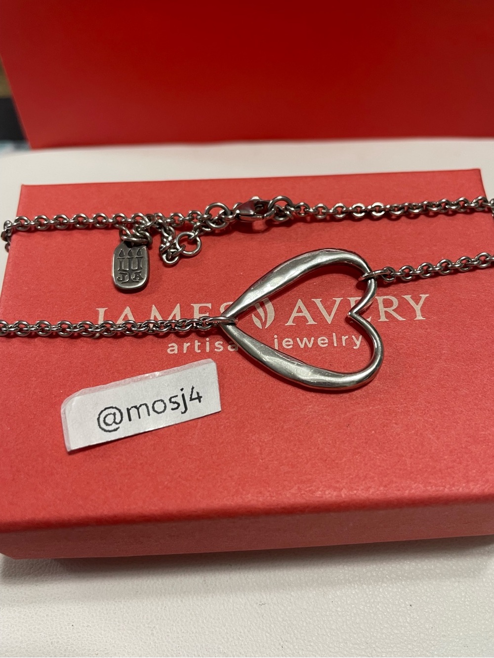 Retired James Avery Adore You Heart Necklace - Picture 2 of 5